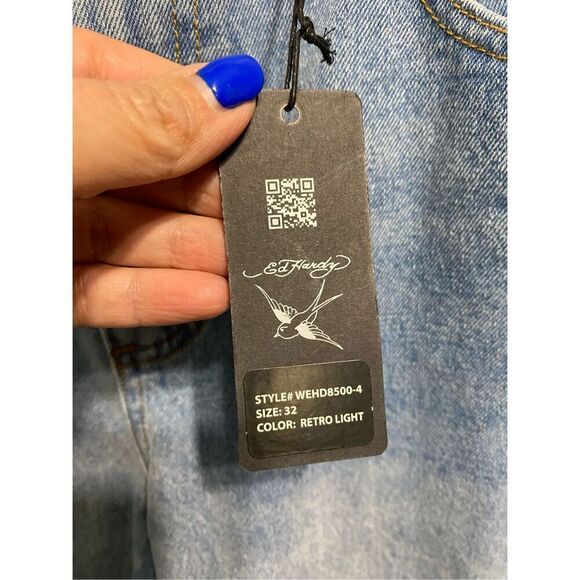 Ed Hardy Dagger Heart Retro Light Flare Jeans NWT size 32 - Picture 5 of 11